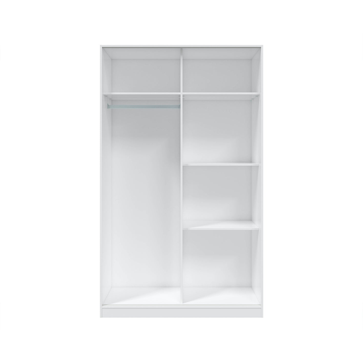 TOP 2 Door Large Modern Sliding Bedroom Wardrobe - White & Grey Finish - H: 200cm x W: 120cm x D: 50cm.