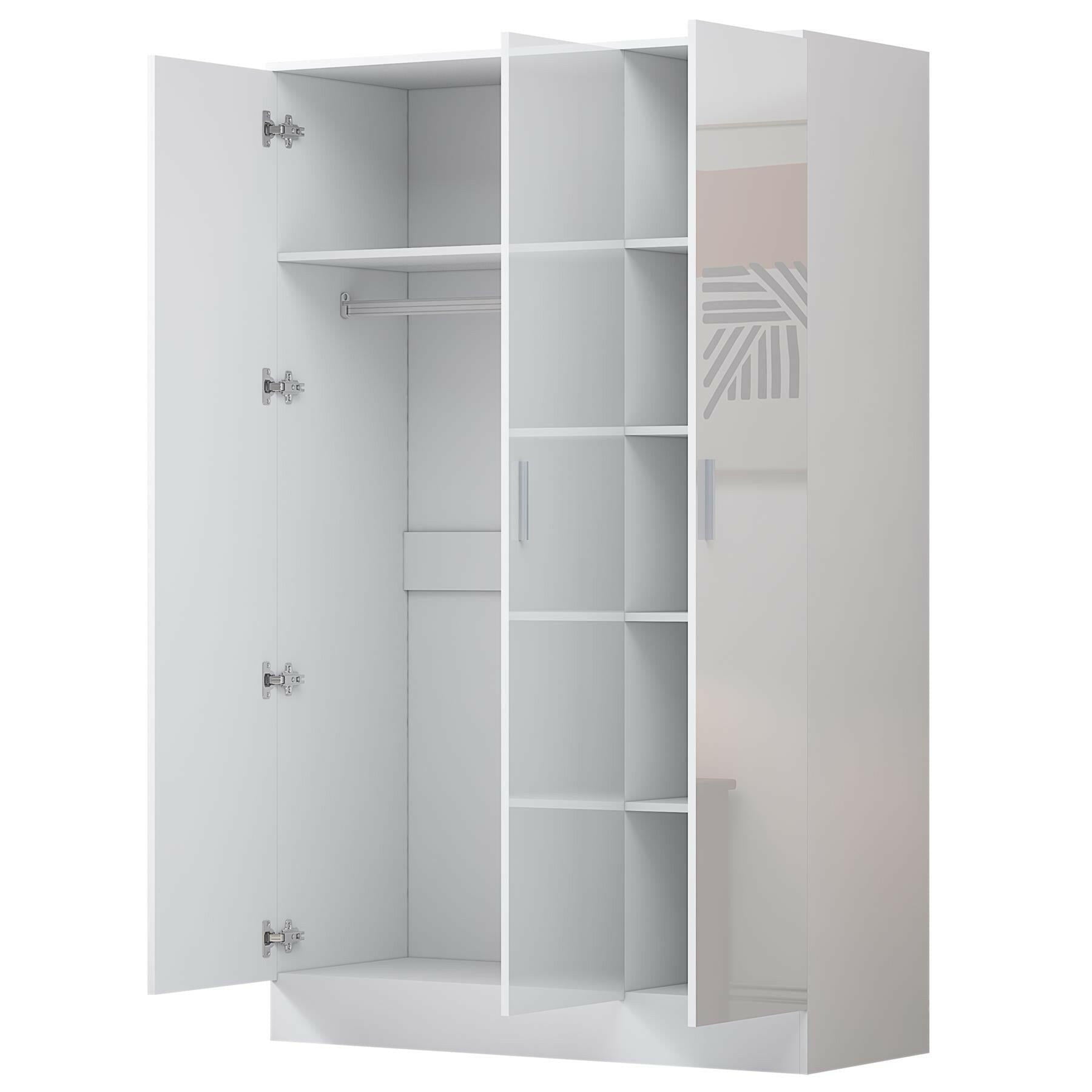 REFLECT Gloss 5 Door Corner Wardrobe Bundle Inc Corner + 3 Door Wardrobe Set