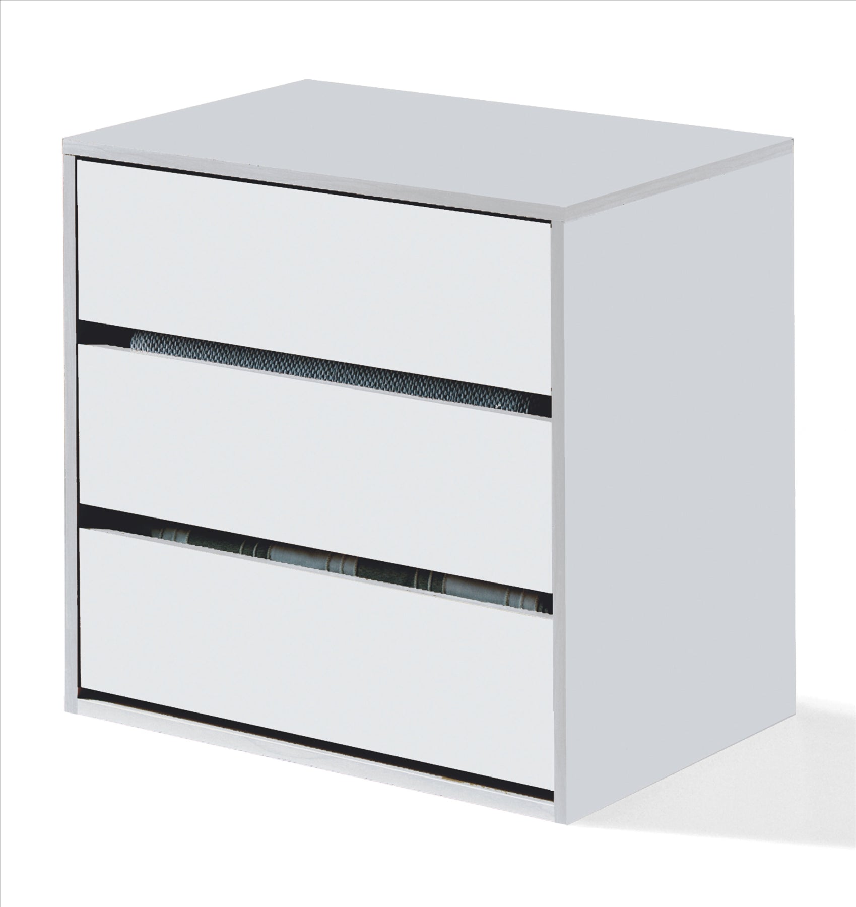 MAX Wardrobe 4 Door White 180cm + ARC 3 Drawer Internal Chest Storage Set.