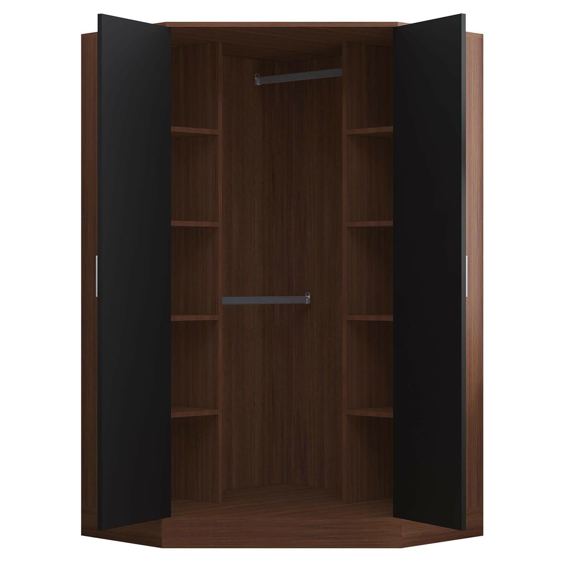 2 door corner black walnut