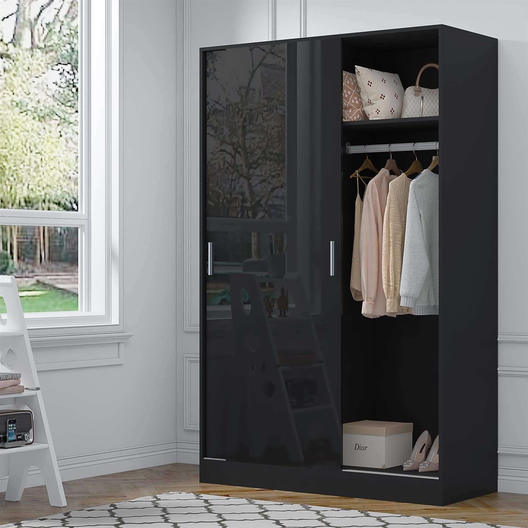 REFLECT Gloss Bedroom Furniture  2 Door Sliding Wardrobe - 4 Colour Options