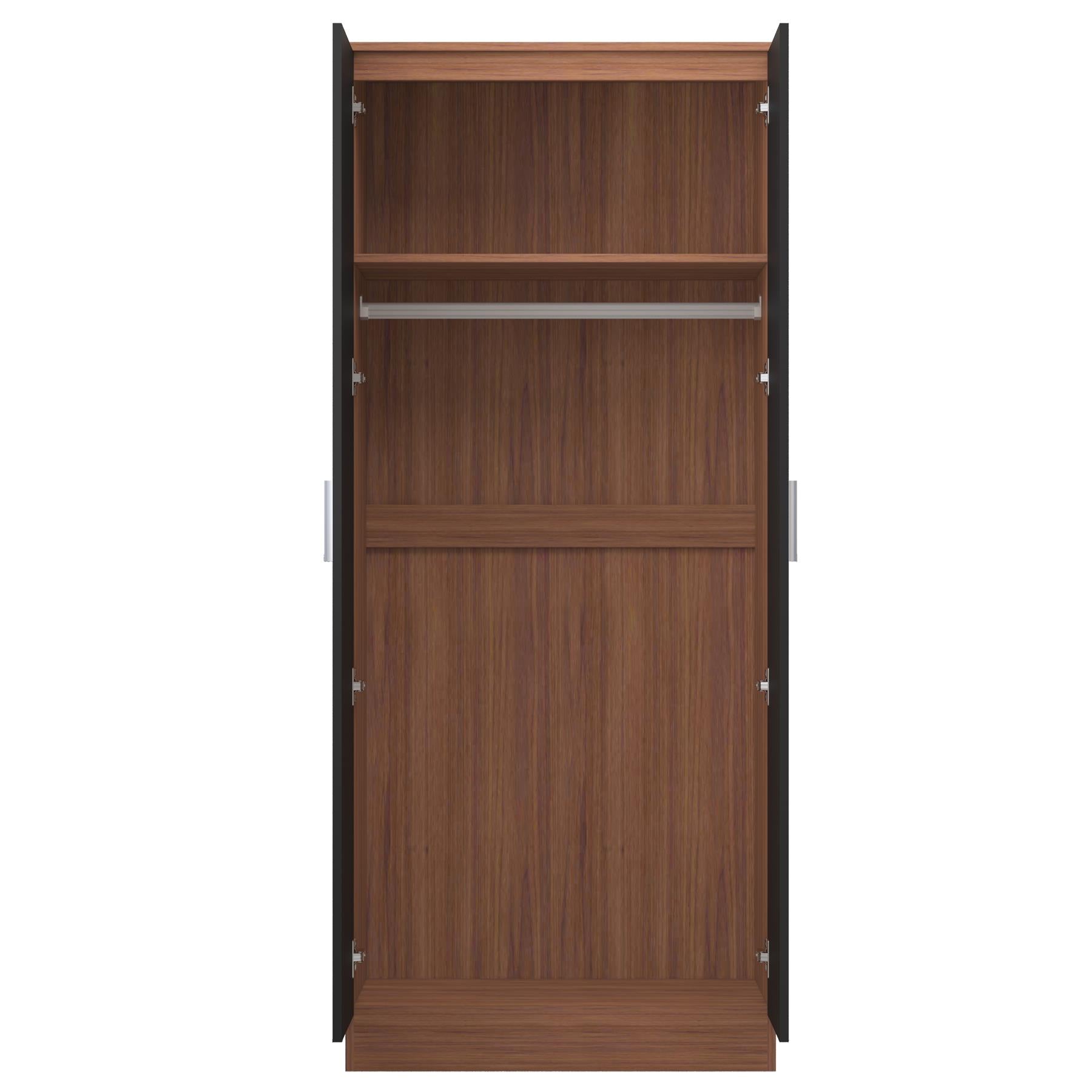 REFLECT Gloss Bedroom Furniture 2 Door Plain Wardrobe - 4 Colour Options