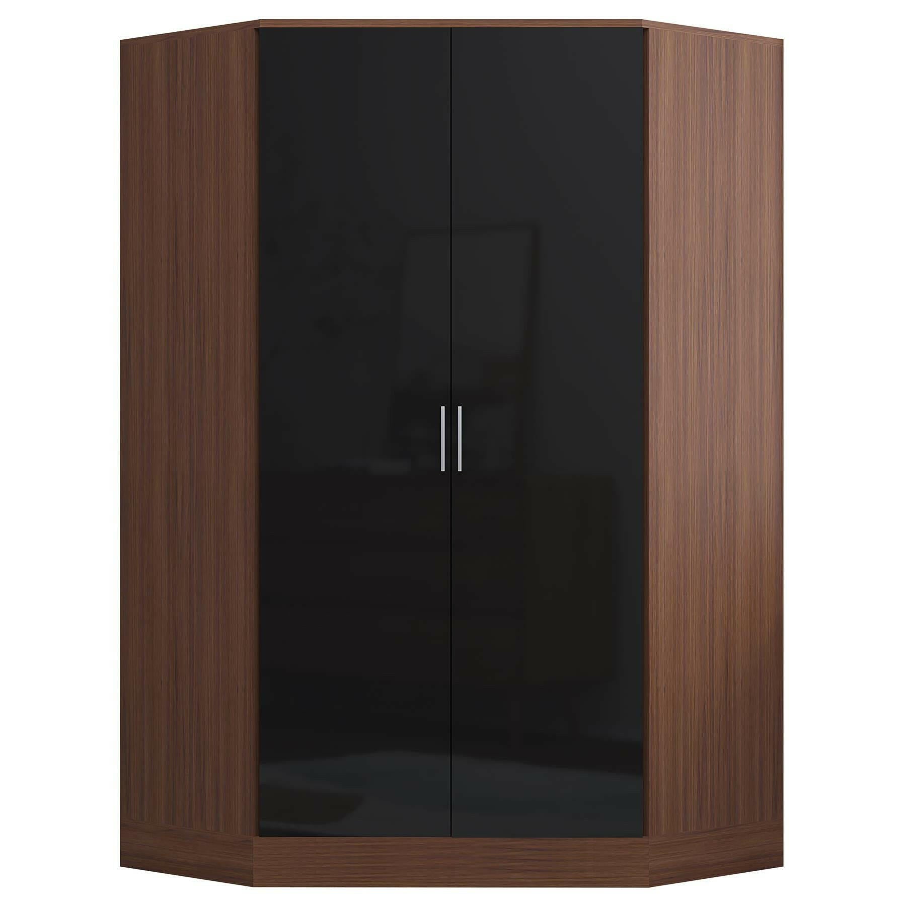 2 door corner black walnut