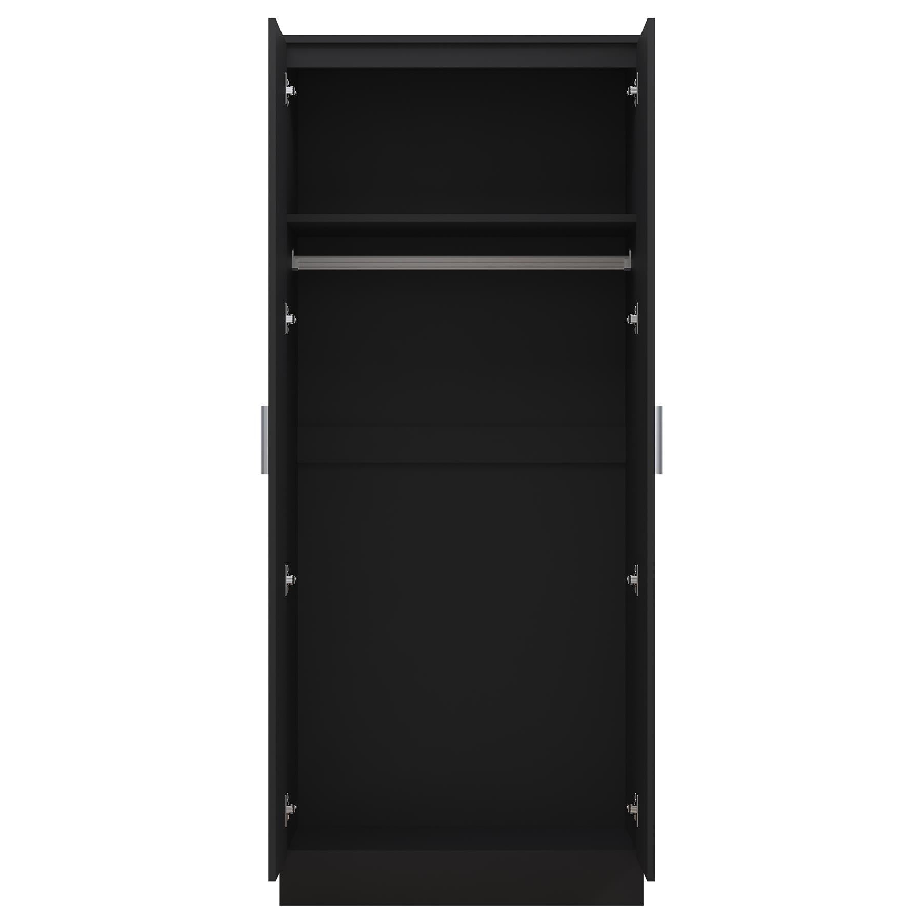 REFLECT High Gloss Bedroom Furniture Wardrobe Chest Bedside Desk Option in Black