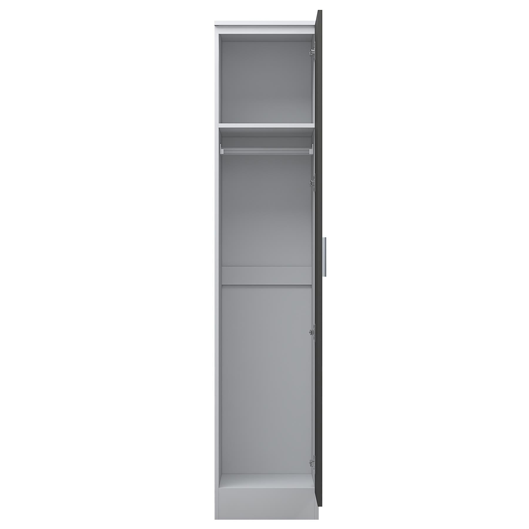 REFLECT Gloss Bedroom Furniture 1 Door Plain Wardrobe - 4 Colour Options