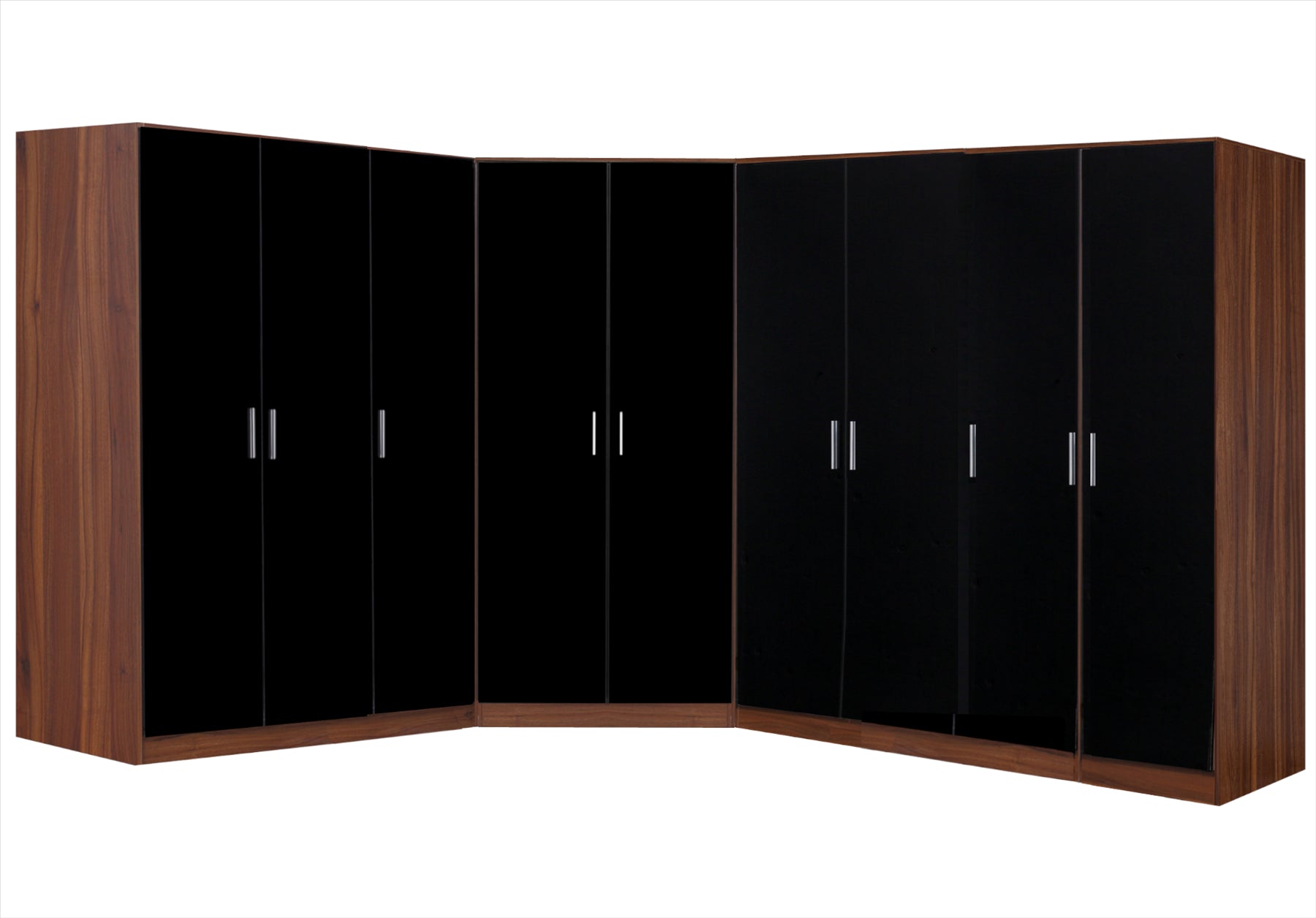 REFLECT Gloss Large 9 Door Corner Modular Wardrobe Bedroom Furniture Bundle Set
