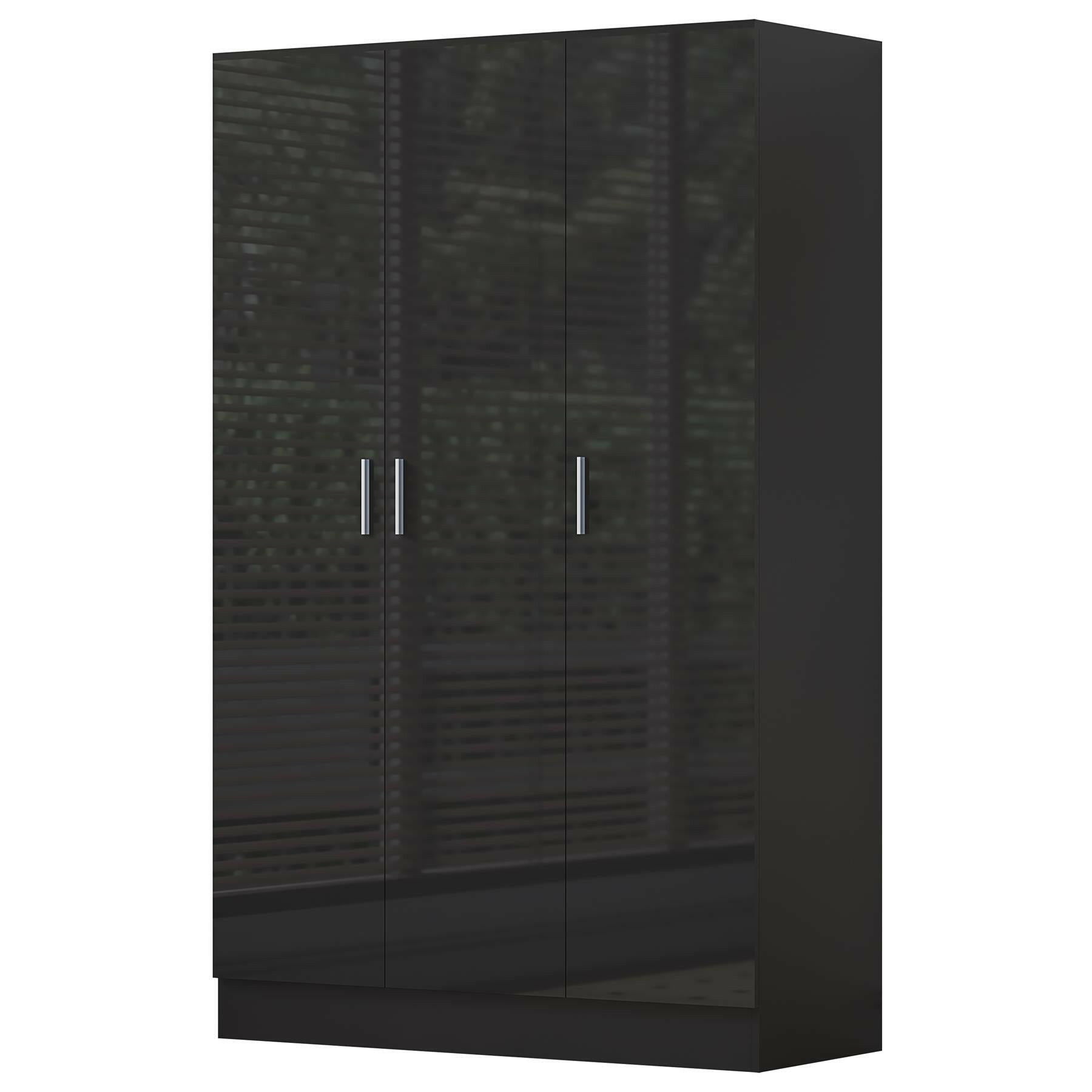 2 door wardrobe black