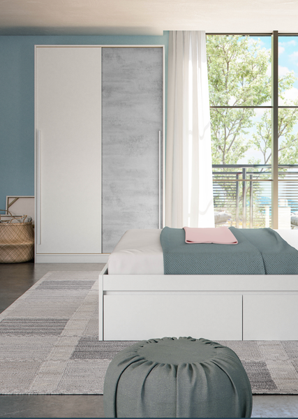 White and grey sliding wardrobe deals