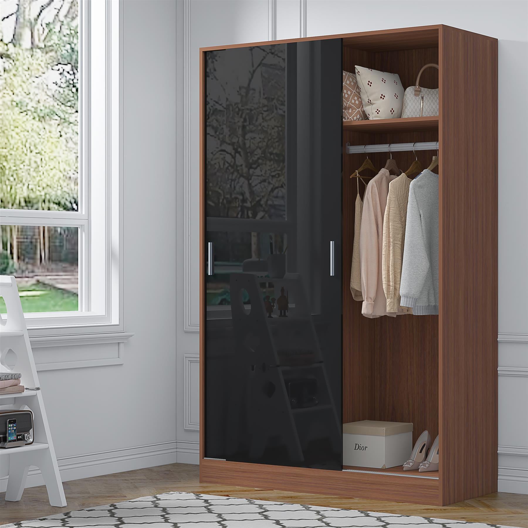 REFLECT Gloss Bedroom Furniture  2 Door Sliding Wardrobe - 4 Colour Options