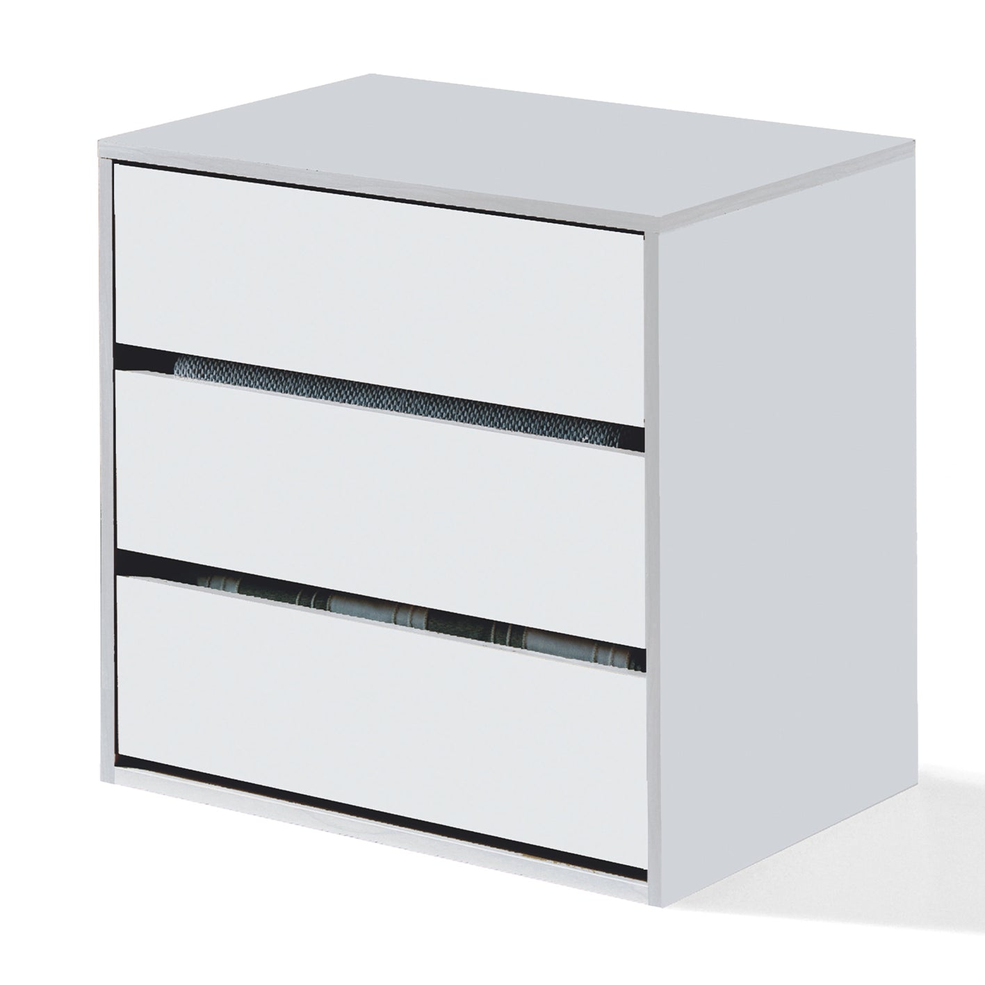 ARC Compact 3 Drawer Storage Chest White, Internal Storage 57x60x44cm.