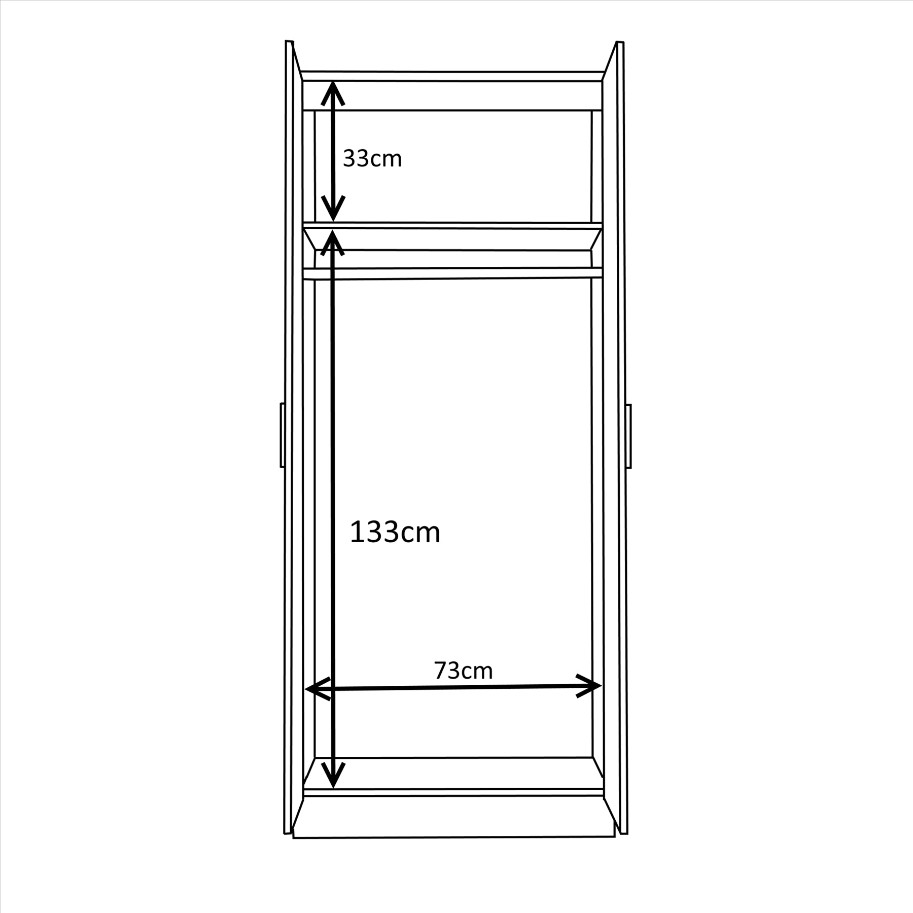 REFLECT Gloss Bedroom Furniture 2 Door Plain Wardrobe - 4 Colour Options