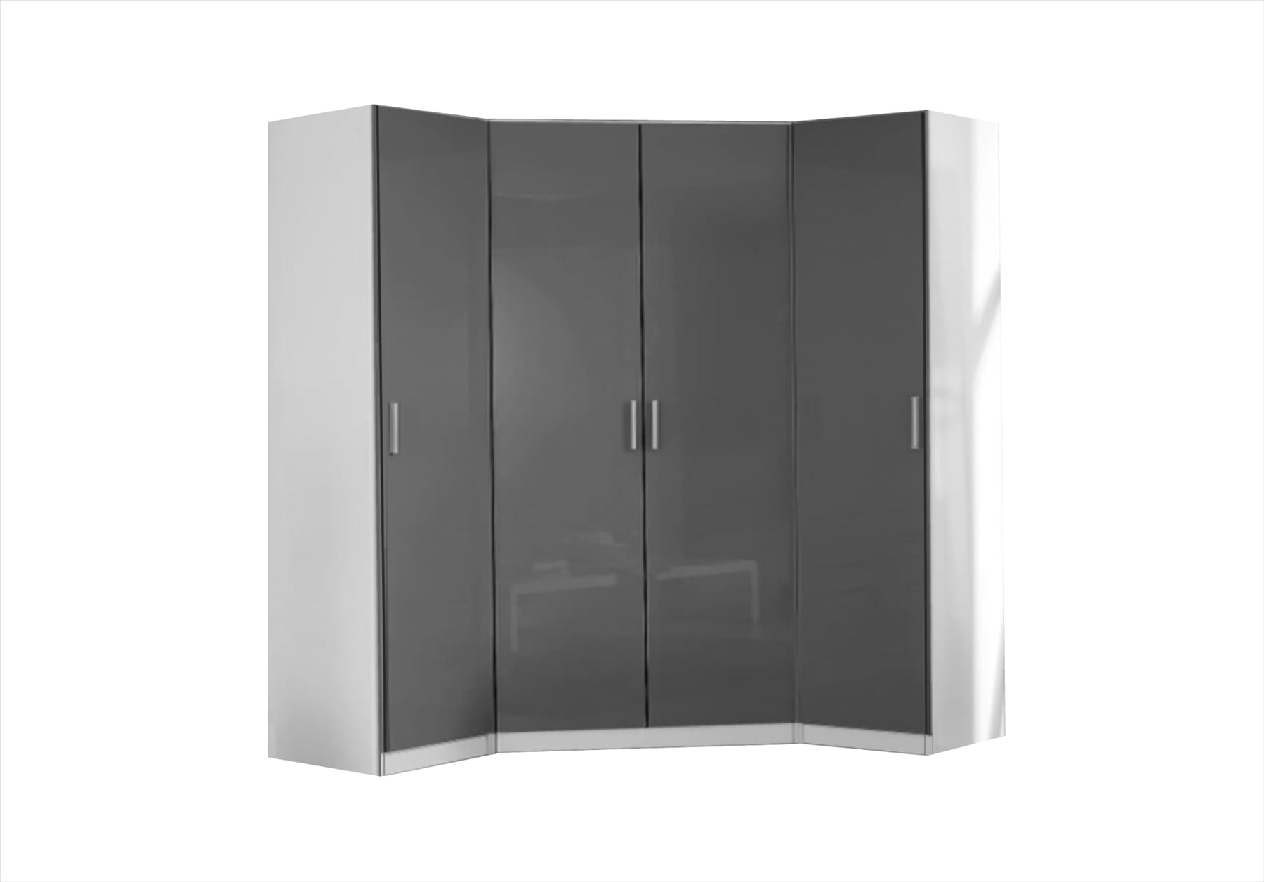 REFLECT Gloss 4 Door Corner Wardrobe Bundle Inc Corner + 2x 1 Door Wardrobes Set