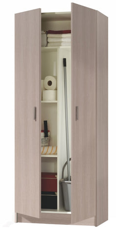 VITA Utility 2 Door Broom Cupboard in Oak
