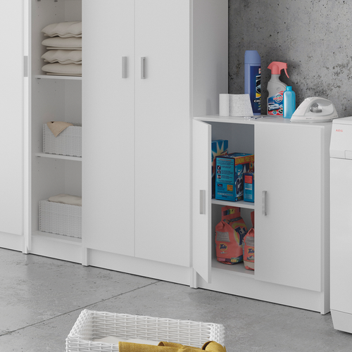 VITA 2 Door Utility Freestanding Cupboard - White