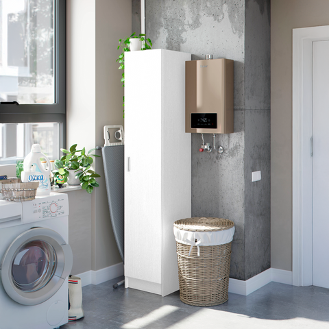 VITA 1 Door Utility Storage Cupboard (3 Shelves) - White