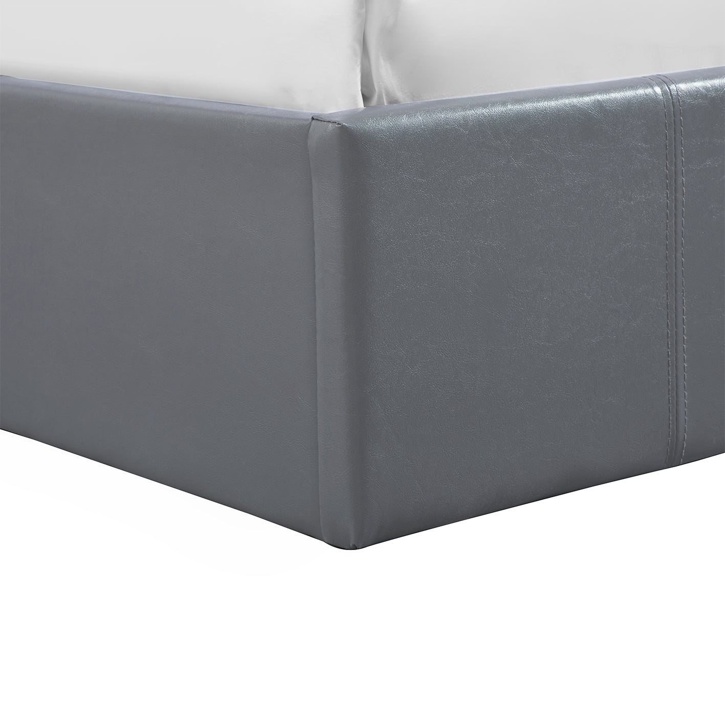 LUNA 4FT Small Double Grey Ottoman Storage Bed with Gas Lift & 15cm Thick Memory Foam Mattress - L: 203cm x W: 138cm x H: 88.5cm