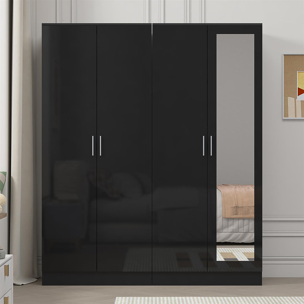 REFLECT Gloss 2pc Wardrobe Bundle - 2 Door Mirror + 2 Door Plain - 4 Colours
