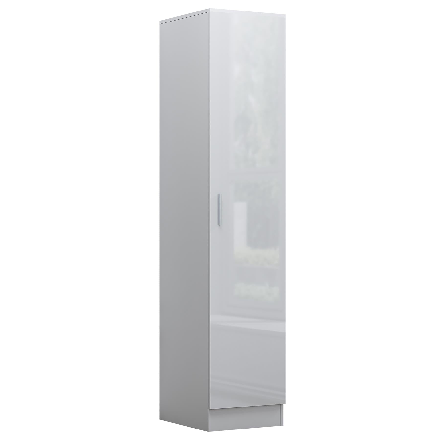 REFLECT Gloss Bedroom Furniture 1 Door Plain Wardrobe - 4 Colour Options