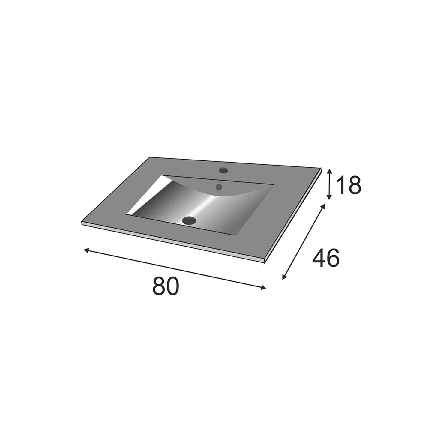 BALTIC 80cm Wide White Sink Unit 2 Door Under Basin Cabinet with Mirror.