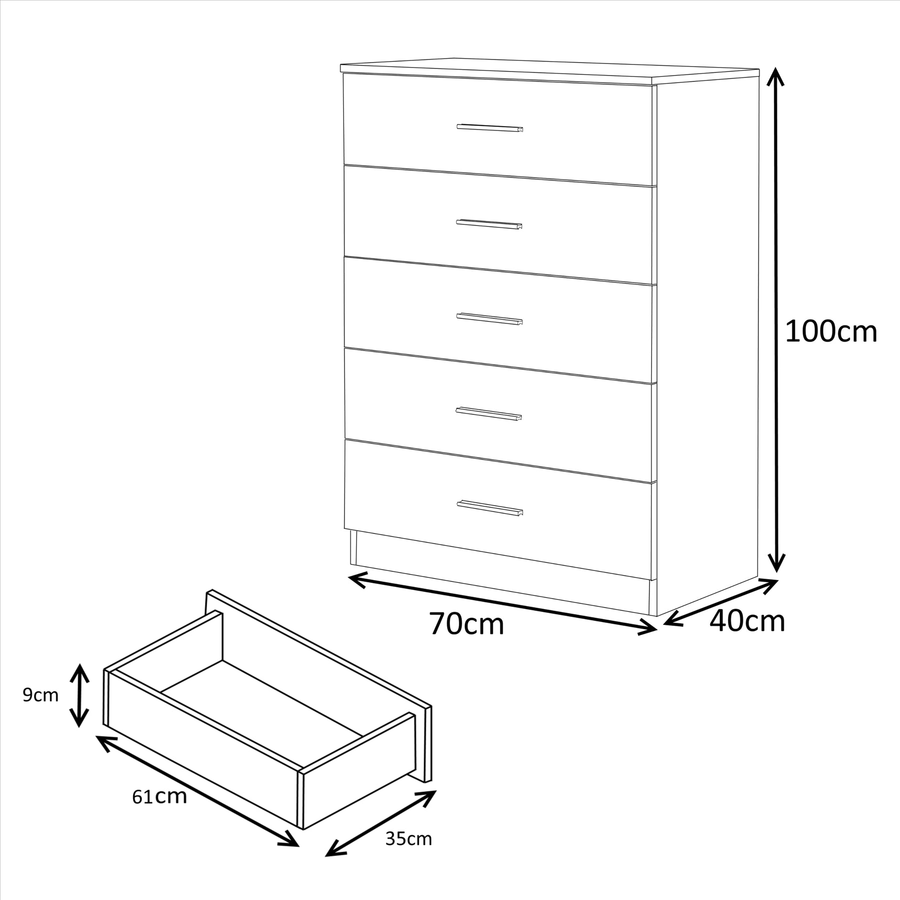 Reflect 3 Door Mirror Wardrobe, 5 Drawer Chest, 2 Drawer Bedside & Desk - Grey Gloss & Matt White - Modern Bedroom Furniture Set