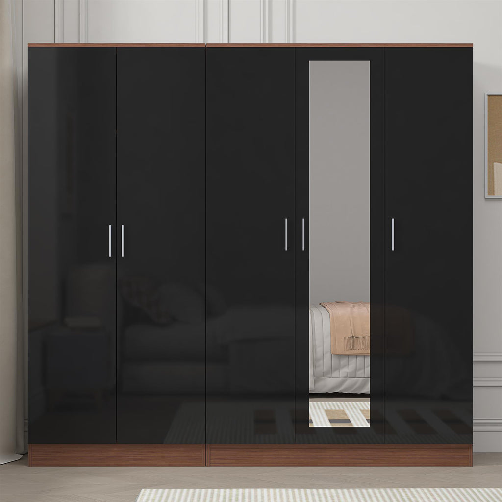REFLECT 2pc Wardrobe Bundle - 3 Door Mirror + 2 Door Plain - 4 Colour Options
