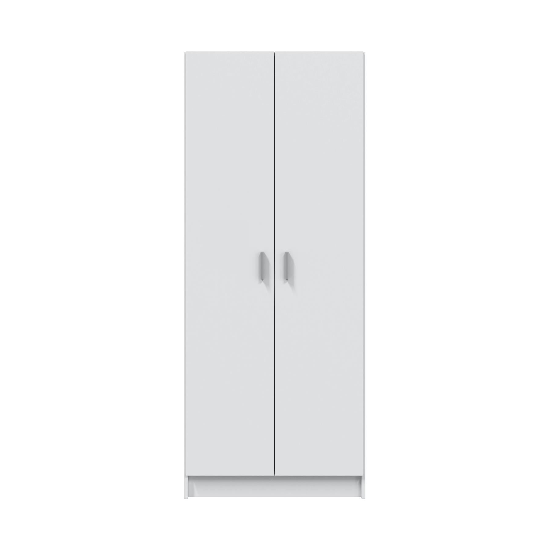 BALTIC Tall White Bathroom Storage Cabinet with 2 Doors- Slim Reversible Design.