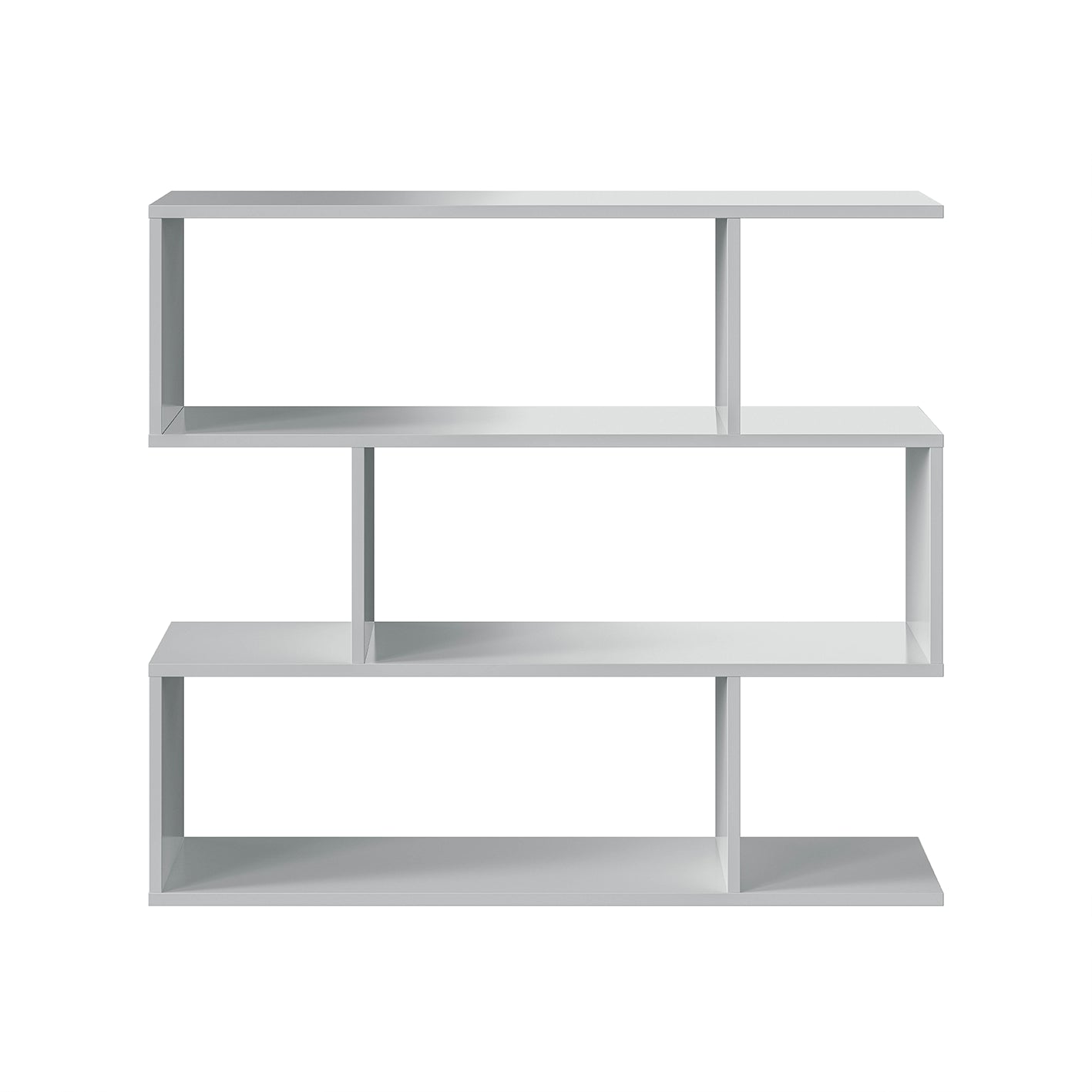 3 Tier Open Low Wide Storage Unit with Compartments, Freestanding Display Bookshelf for Living Room, Kids Playroom & Study - White.