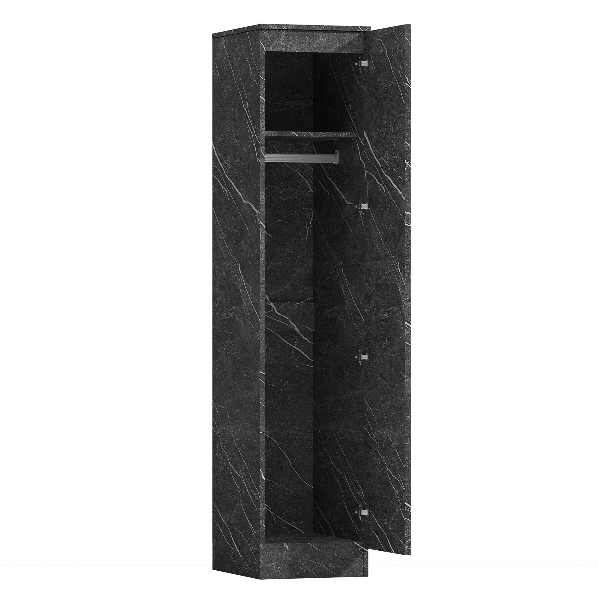 1 door wardrobe grey marble effect