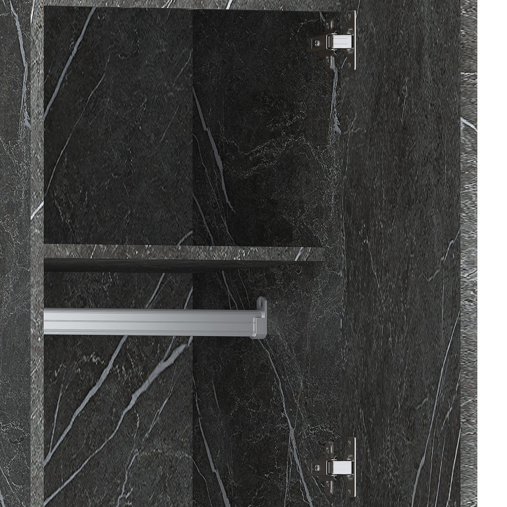 1 door wardrobe grey marble effect