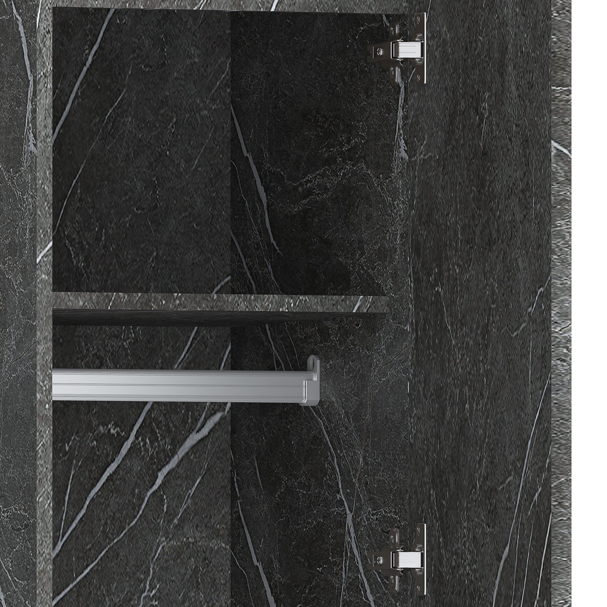 1 door wardrobe grey marble effect