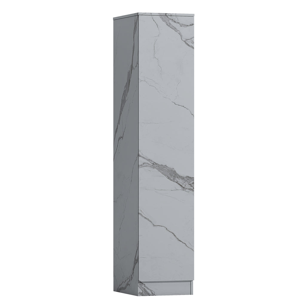 1 door wardrobe white marble effect