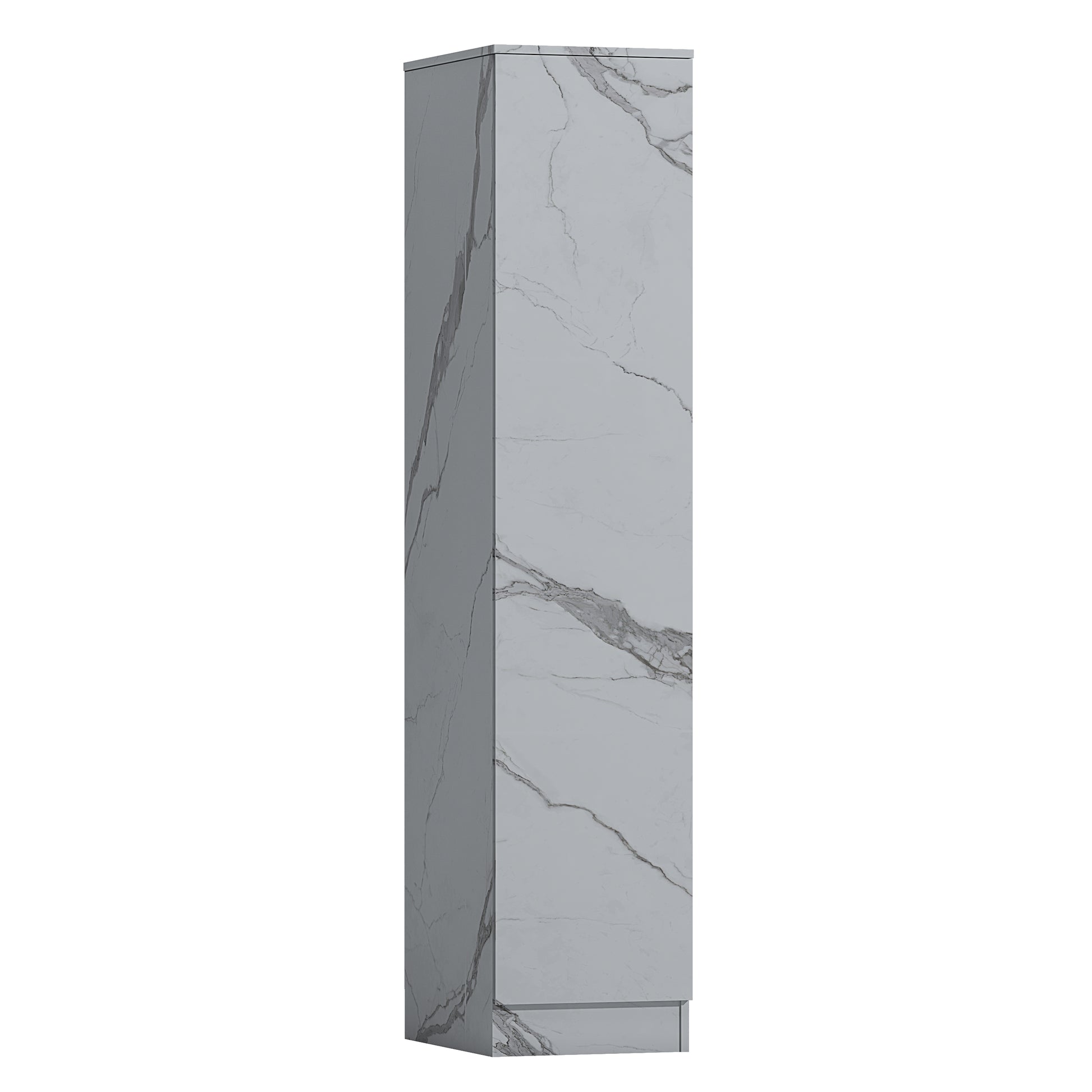 1 door wardrobe white marble effect