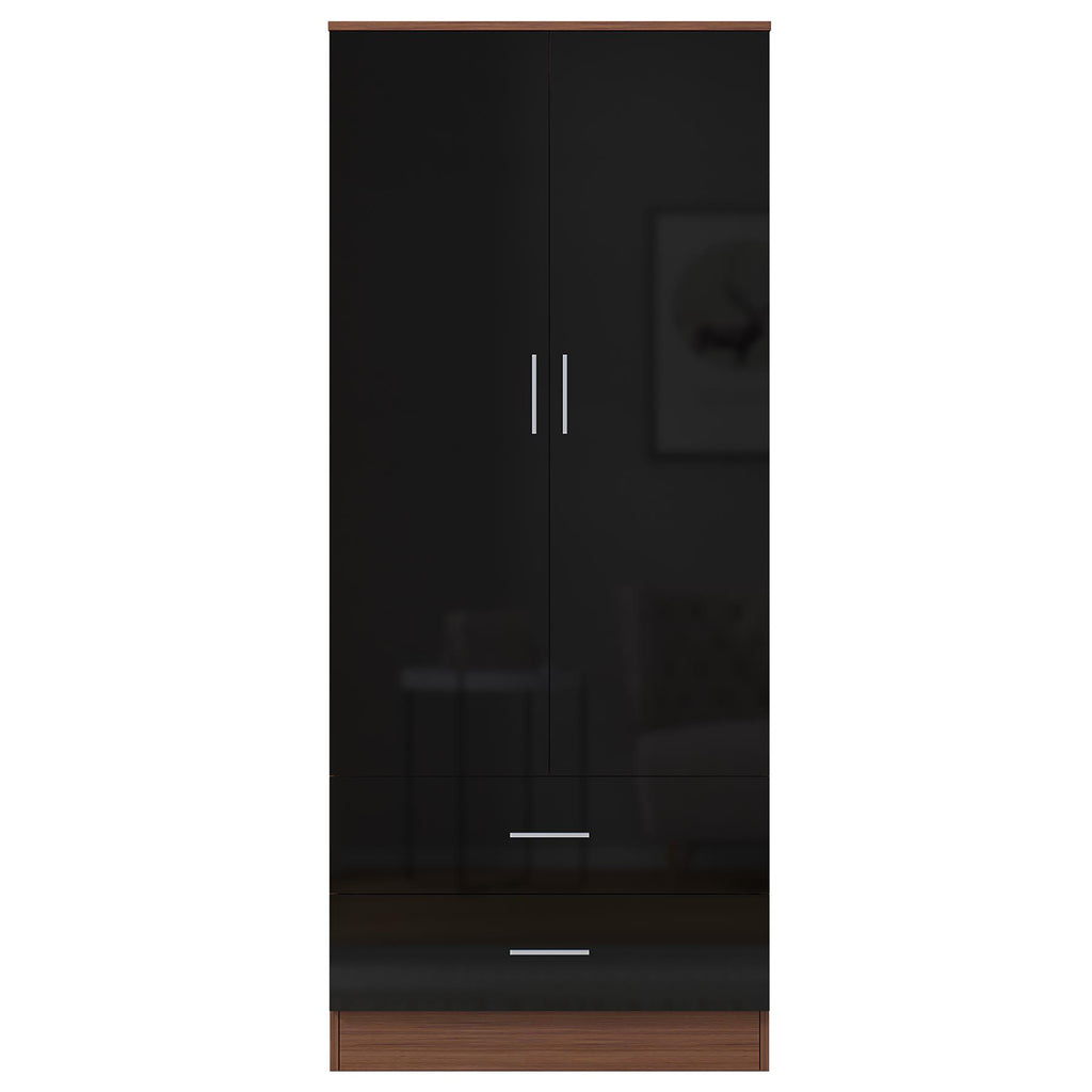 REFLECT Gloss Bedroom Furniture Wardrobe Chest Bedside Desk - 4 Colour Options