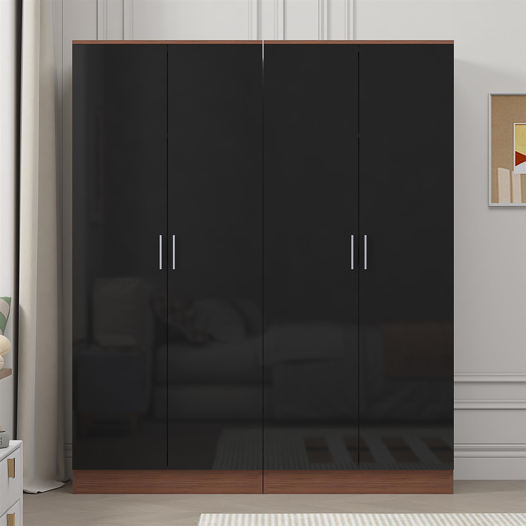 REFLECT Gloss 2pc Wardrobe Bundle - 2x 2 Door Plain Wardrobes - 4 Colour Options