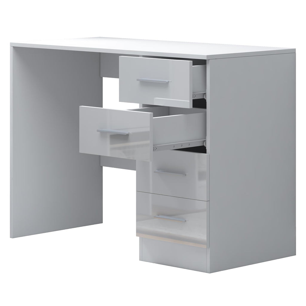 REFLECT Gloss Bedroom Furniture 4 Drawer Dressing Table Desk - 4 Colour Options
