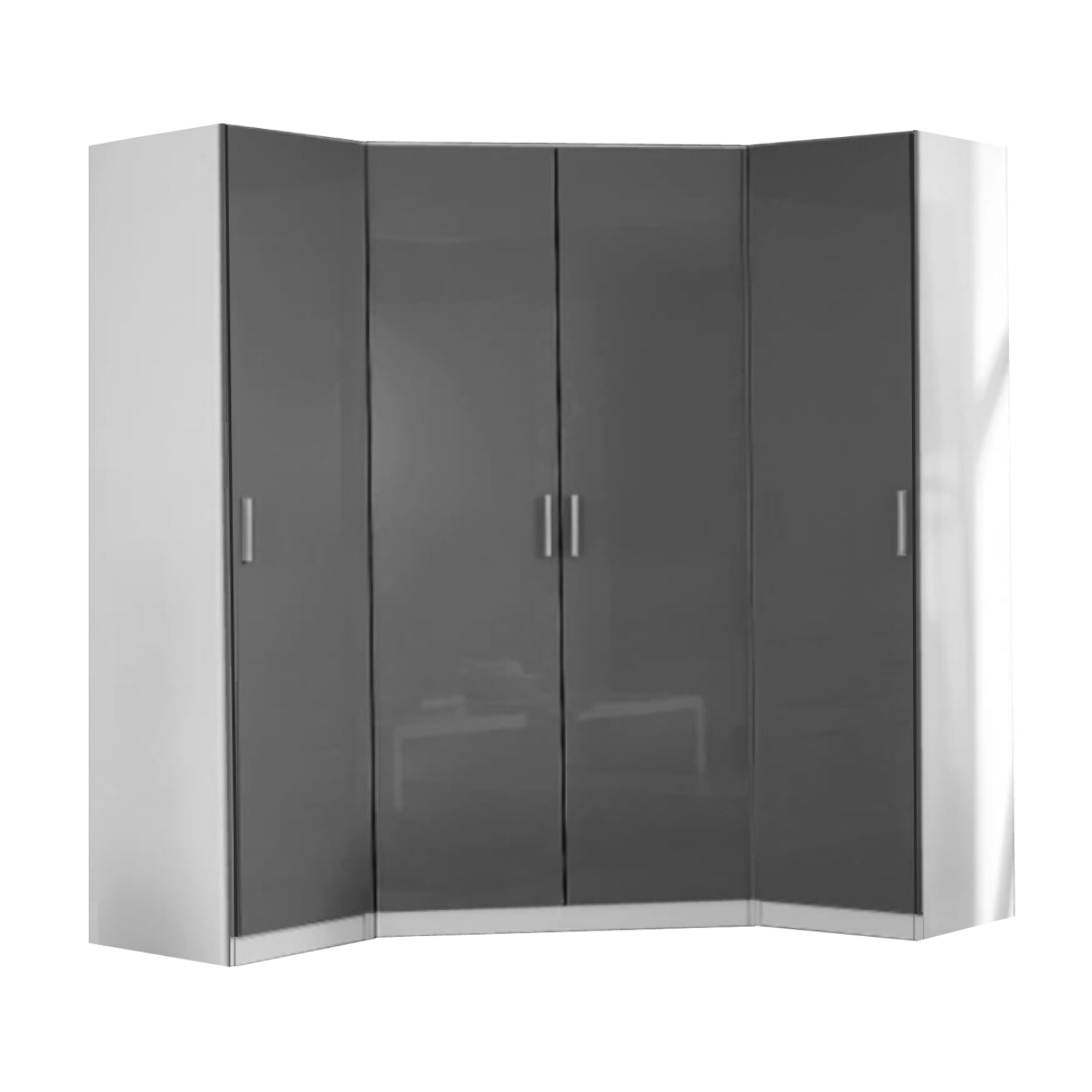 REFLECT Gloss 4 Door Corner Wardrobe Bundle Inc Corner + 2x 1 Door Wardrobes Set