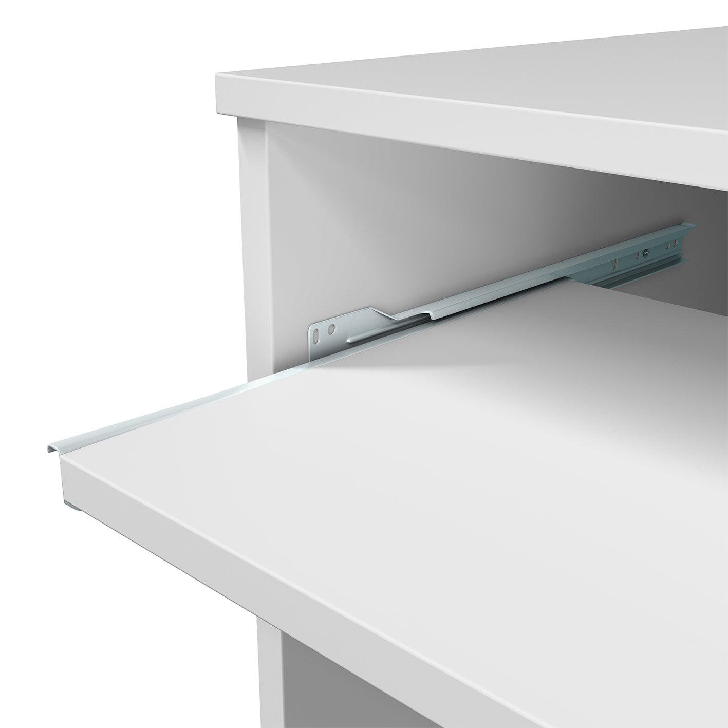LEO White Computer Desk - Modern Space-Saving Workstation for Home Office or Student Room - H: 79cm x W: 90cm x D: 54cm