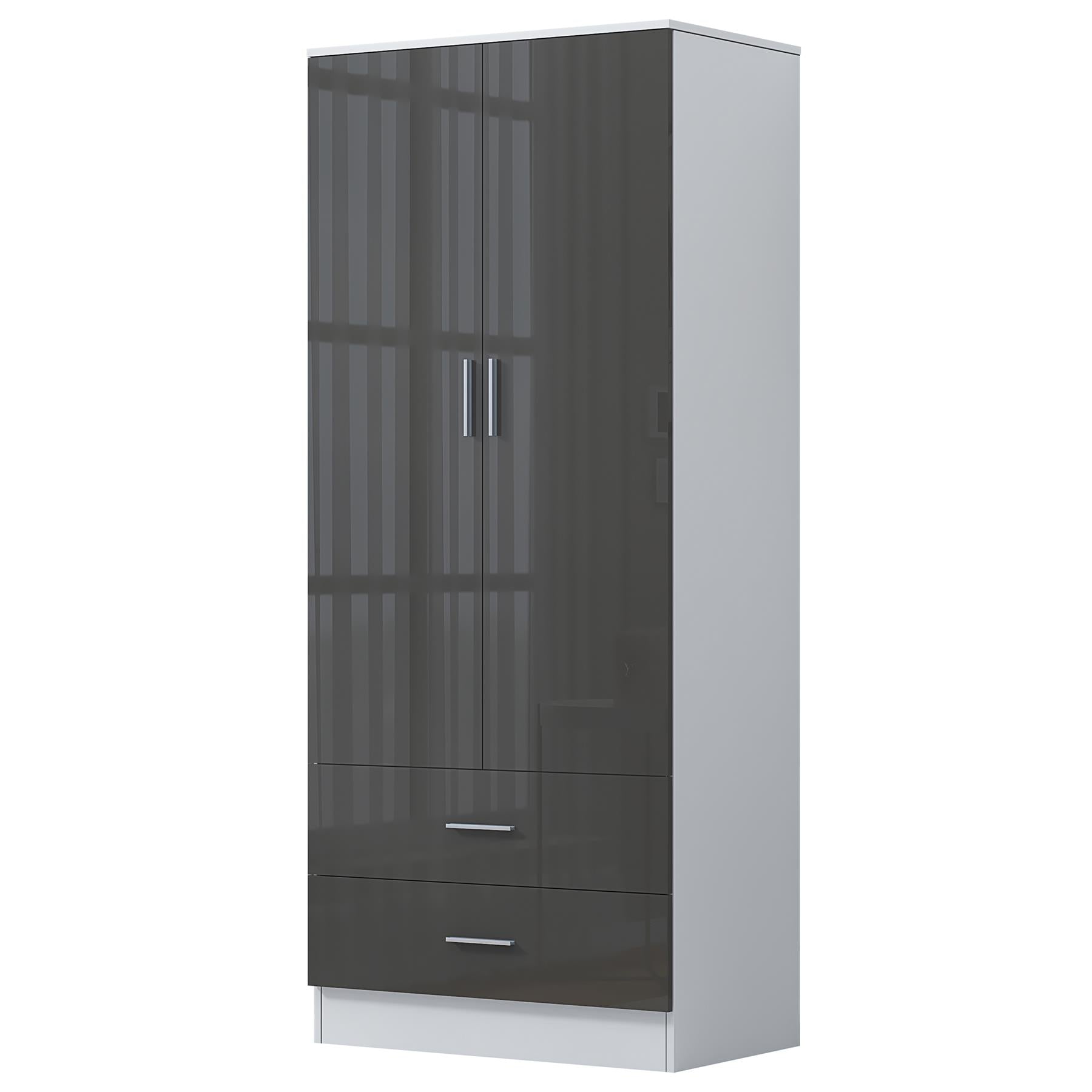 REFLECT Gloss Bedrooom 2 Door & 2 Drawer Combination Wardrobe - 4 Colour Options