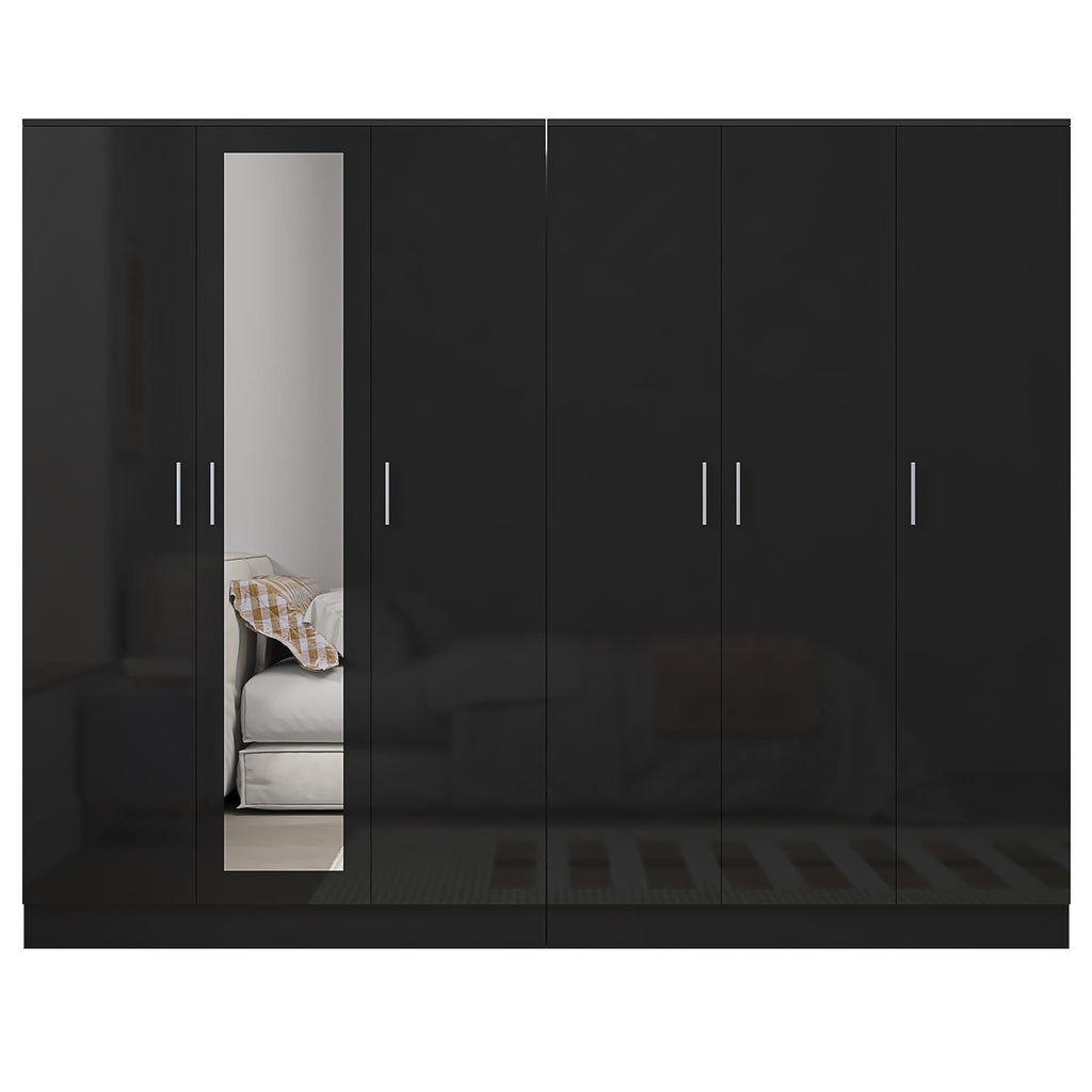 REFLECT 2pc Wardrobe Bundle - 3 Door Mirror + 3 Door Plain - 4 Colour Options