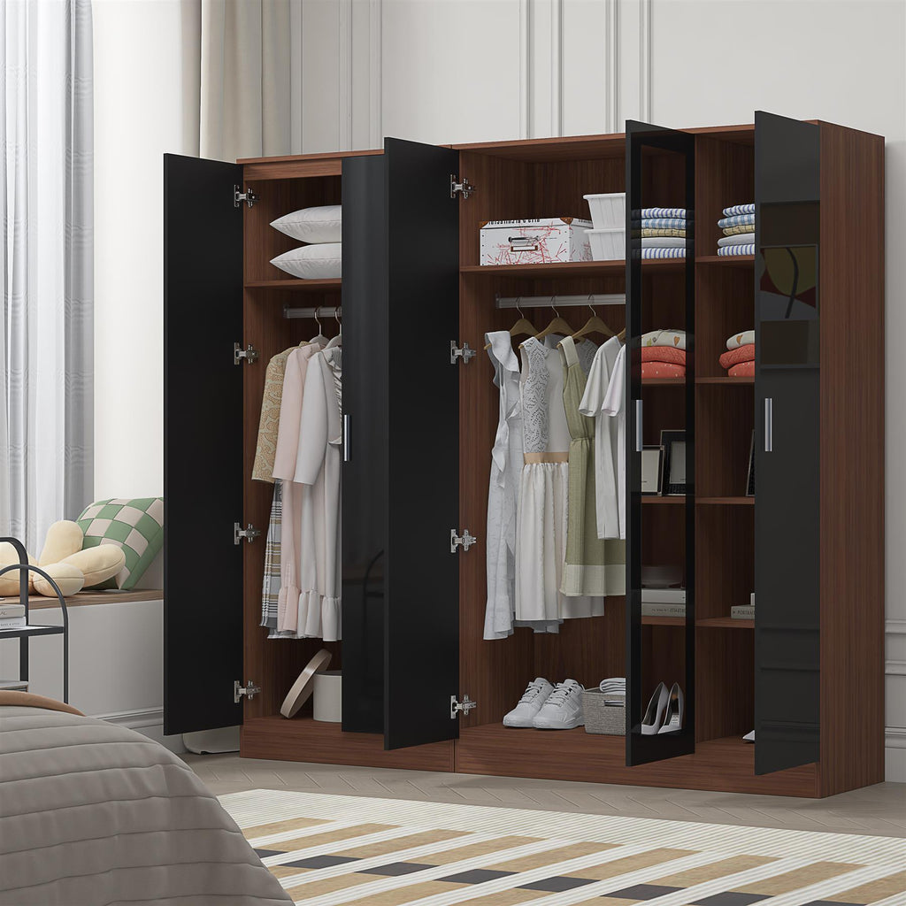 REFLECT 2pc Wardrobe Bundle - 3 Door Mirror + 2 Door Plain - 4 Colour Options