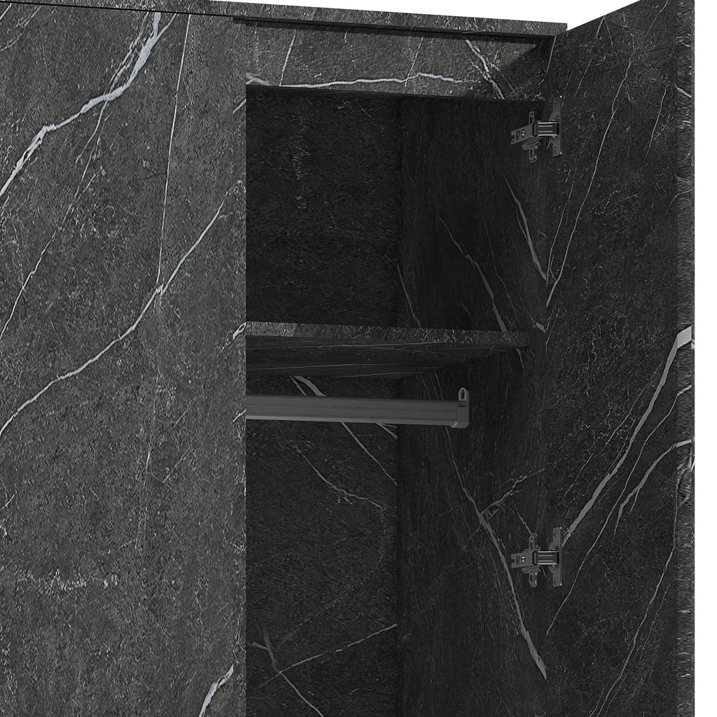 2 door wardrobe grey marble effect