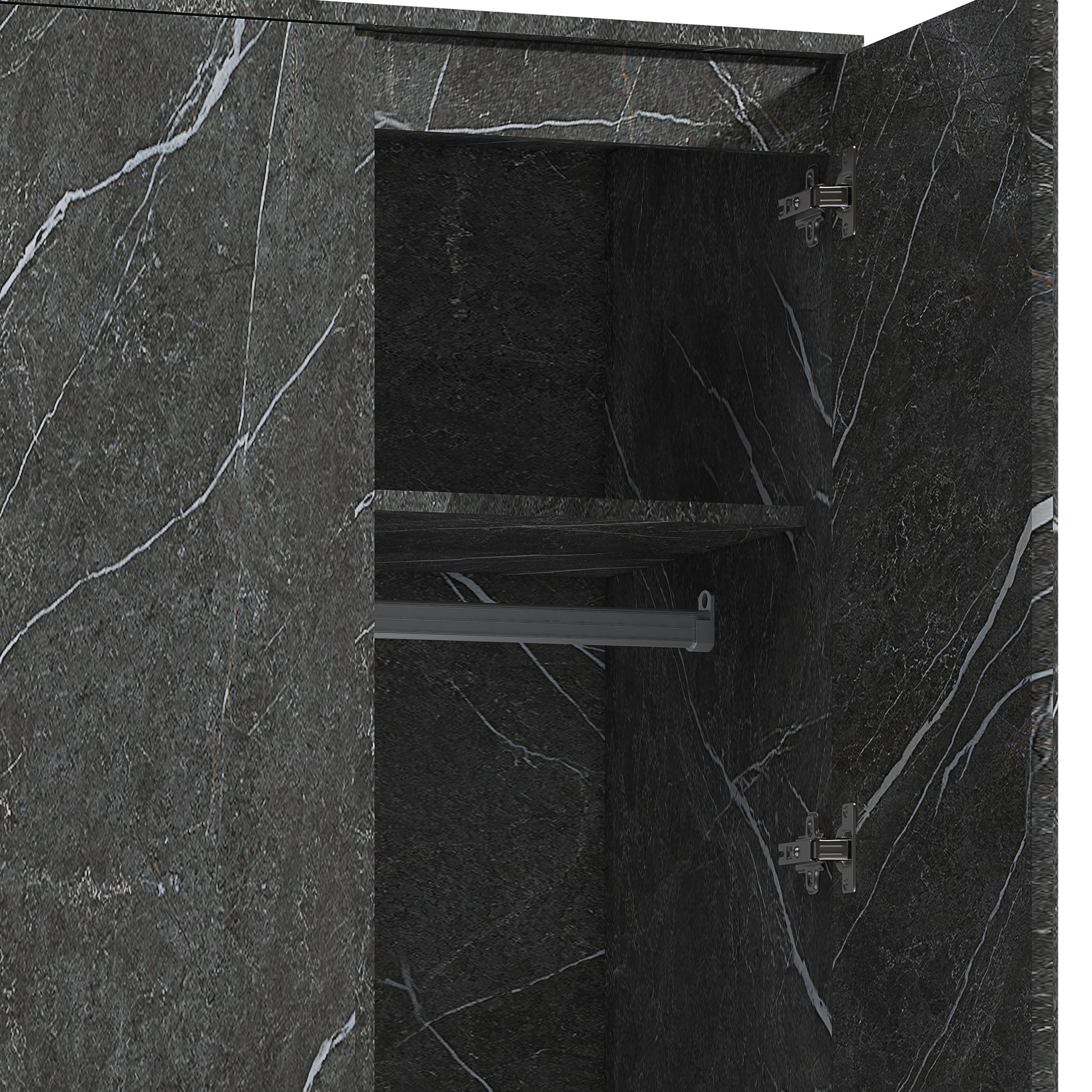2 door wardrobe grey marble effect