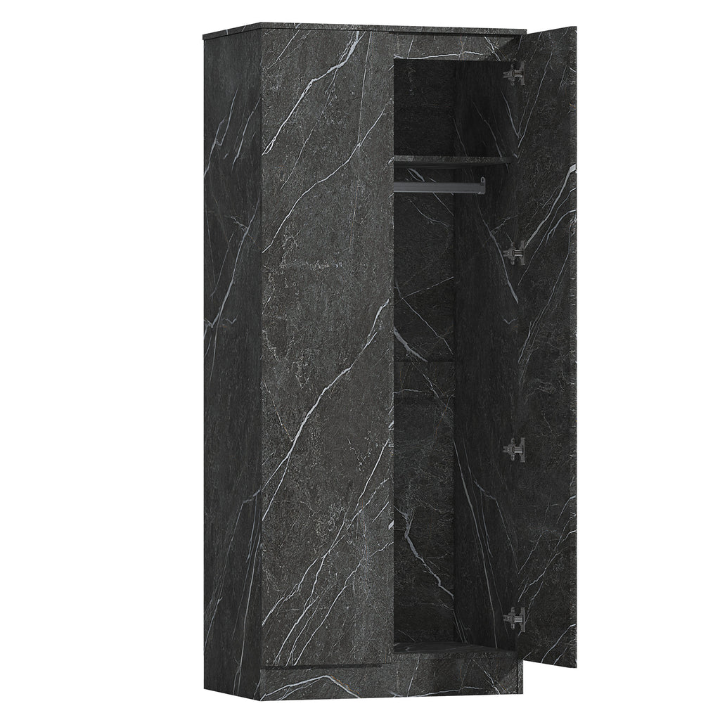 2 door wardrobe grey marble effect
