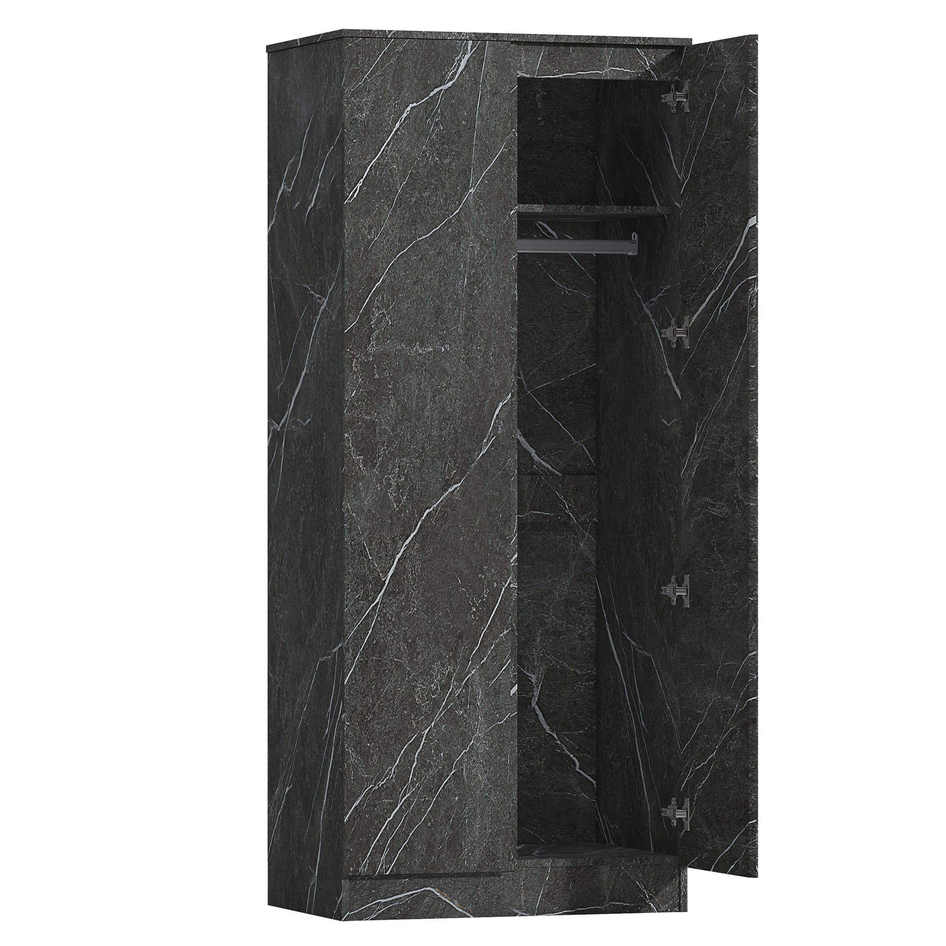 2 door wardrobe grey marble effect