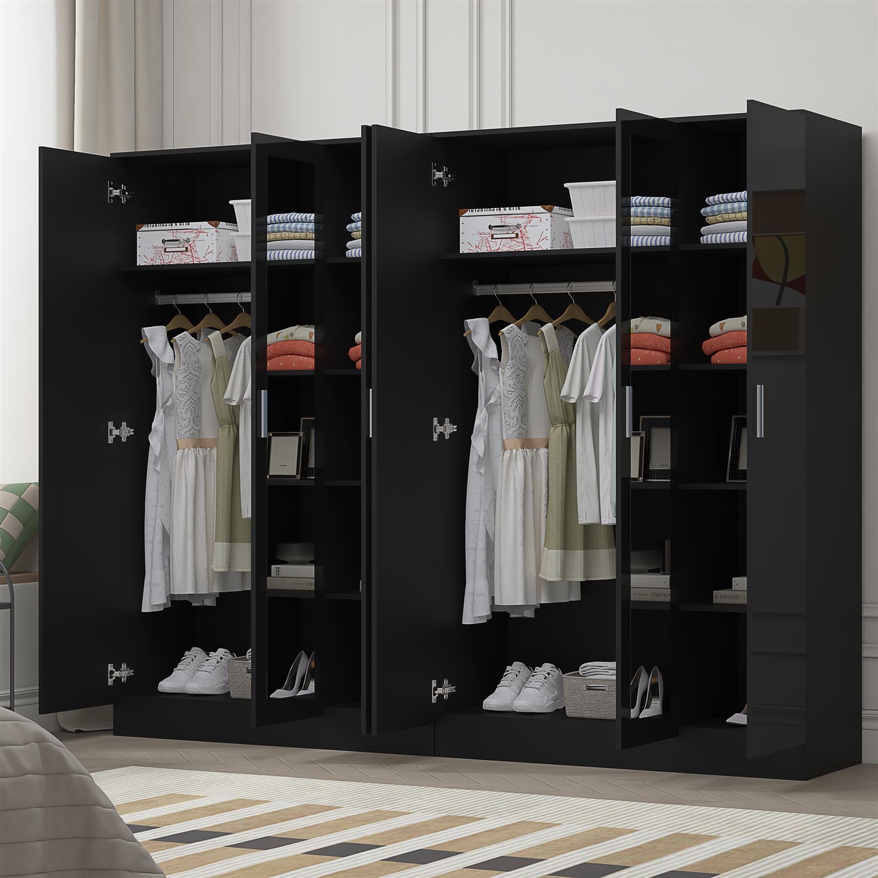 REFLECT 2pc Wardrobe Bundle - 3 Door Mirror + 3 Door Mirror - 4 Colour Options
