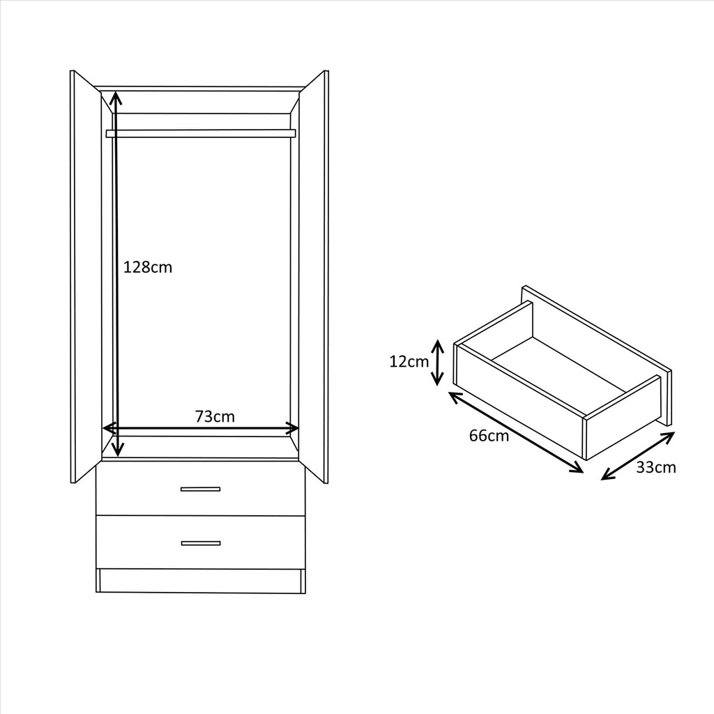 REFLECT Gloss Bedroom Furniture Wardrobe Chest Bedside Desk - 4 Colour Options