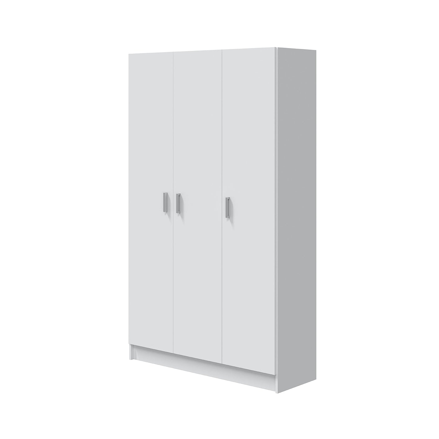 VITA White 3 Door Broom Cupboard - Modular Kitchen & Utility Room Cleaning Storage Cabinet - H: 180cm x W: 109cm x D: 37cm.