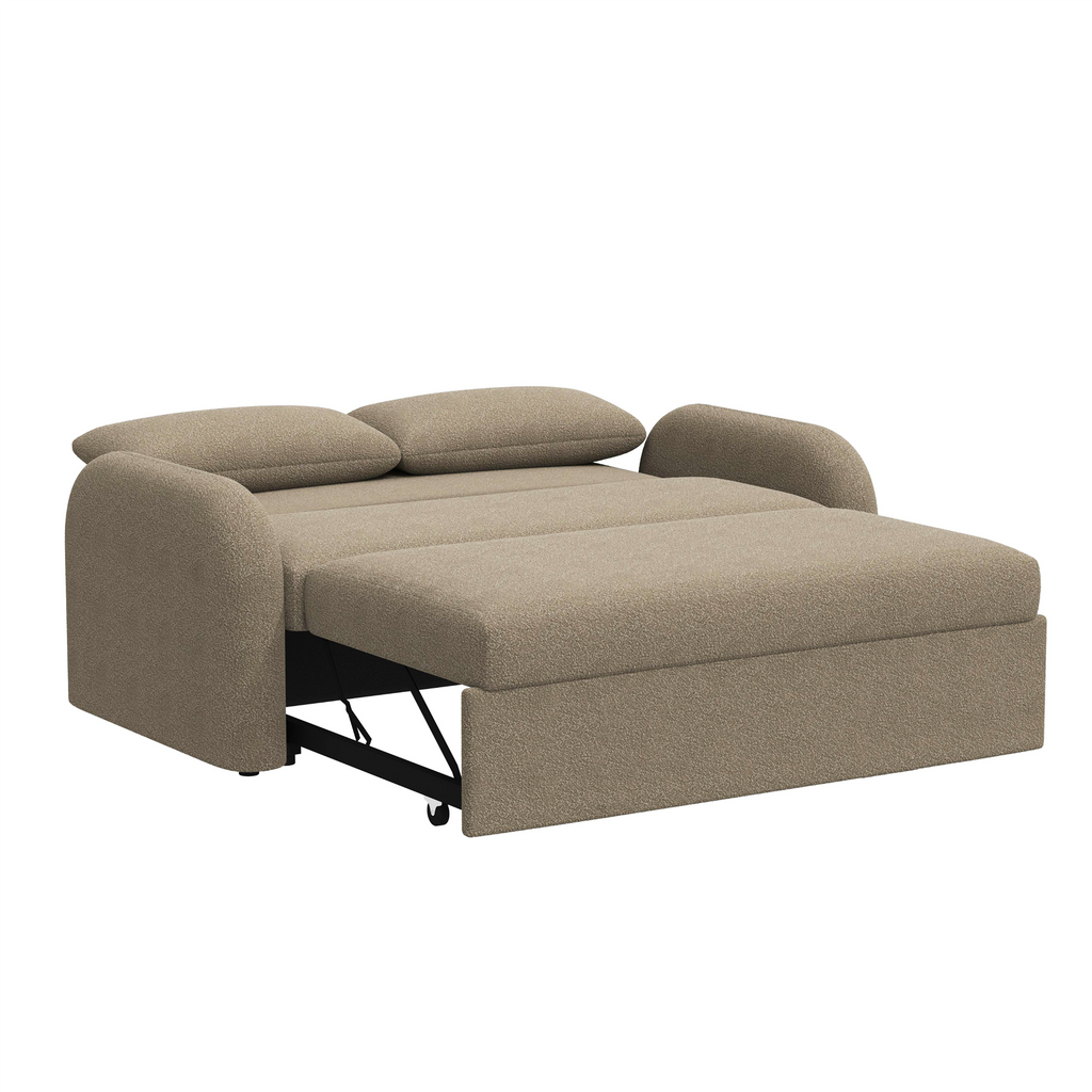 NOMA 2 Seater Boucle Pull Out Sofabed with Storage - 3 Colour Options