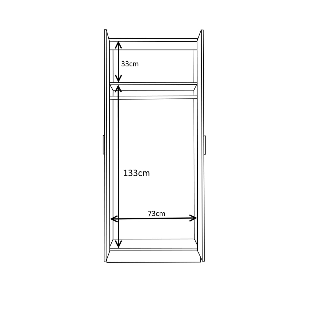 2 Door Mirrored Wardrobe - Grey Gloss/Matt White REFLECT