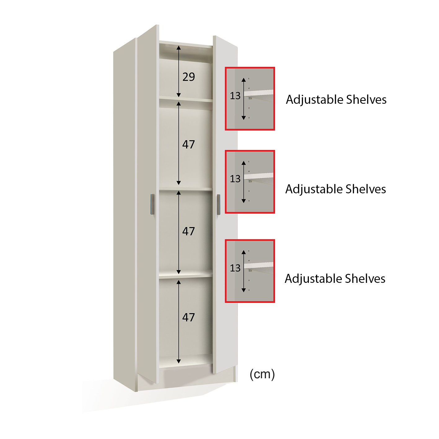 VITA 2 Door Utility Cupboard - 2 Colours
